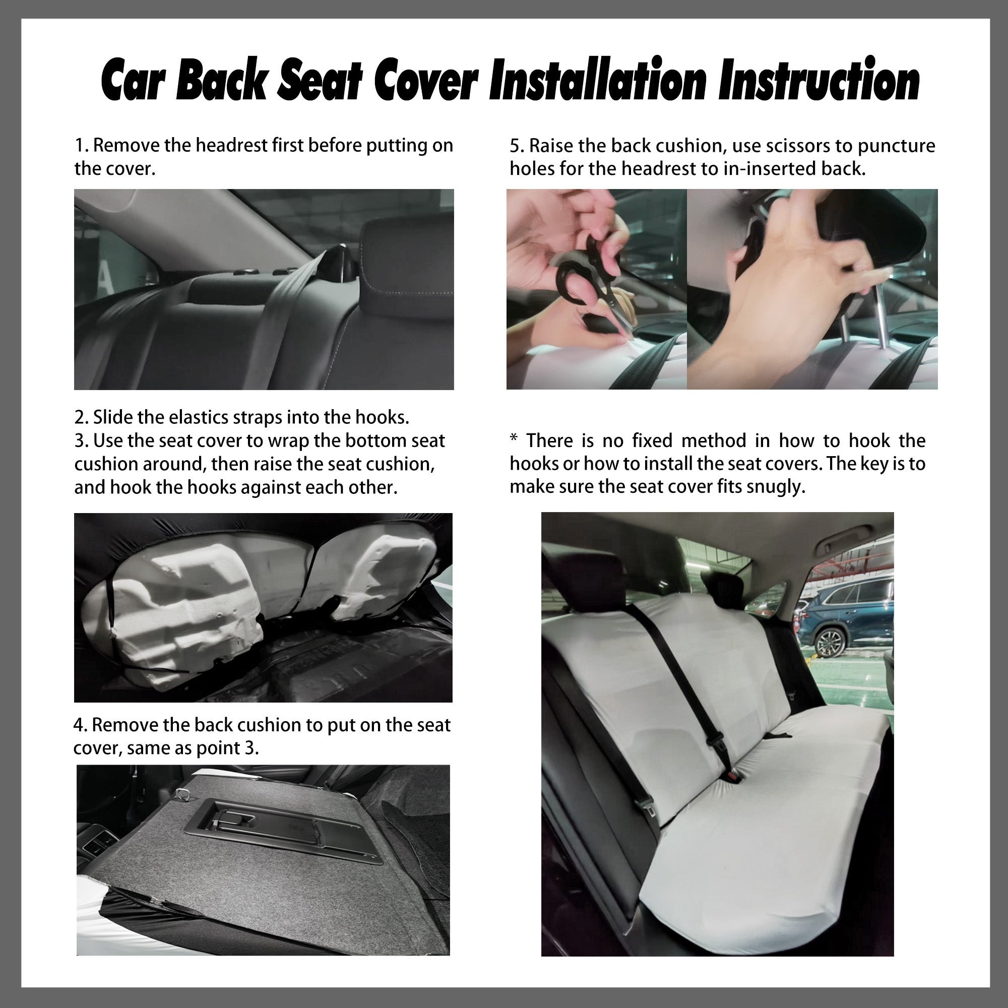 Back seat covers without sales headrest