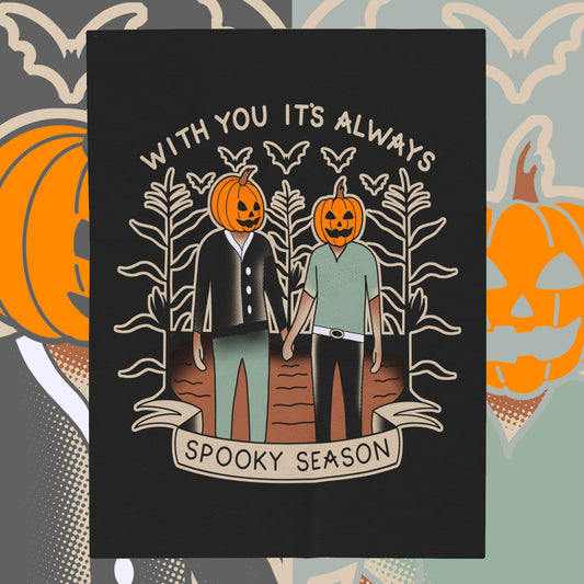 2 Boys 1 Spooky Season Velveteen Plush Blanket