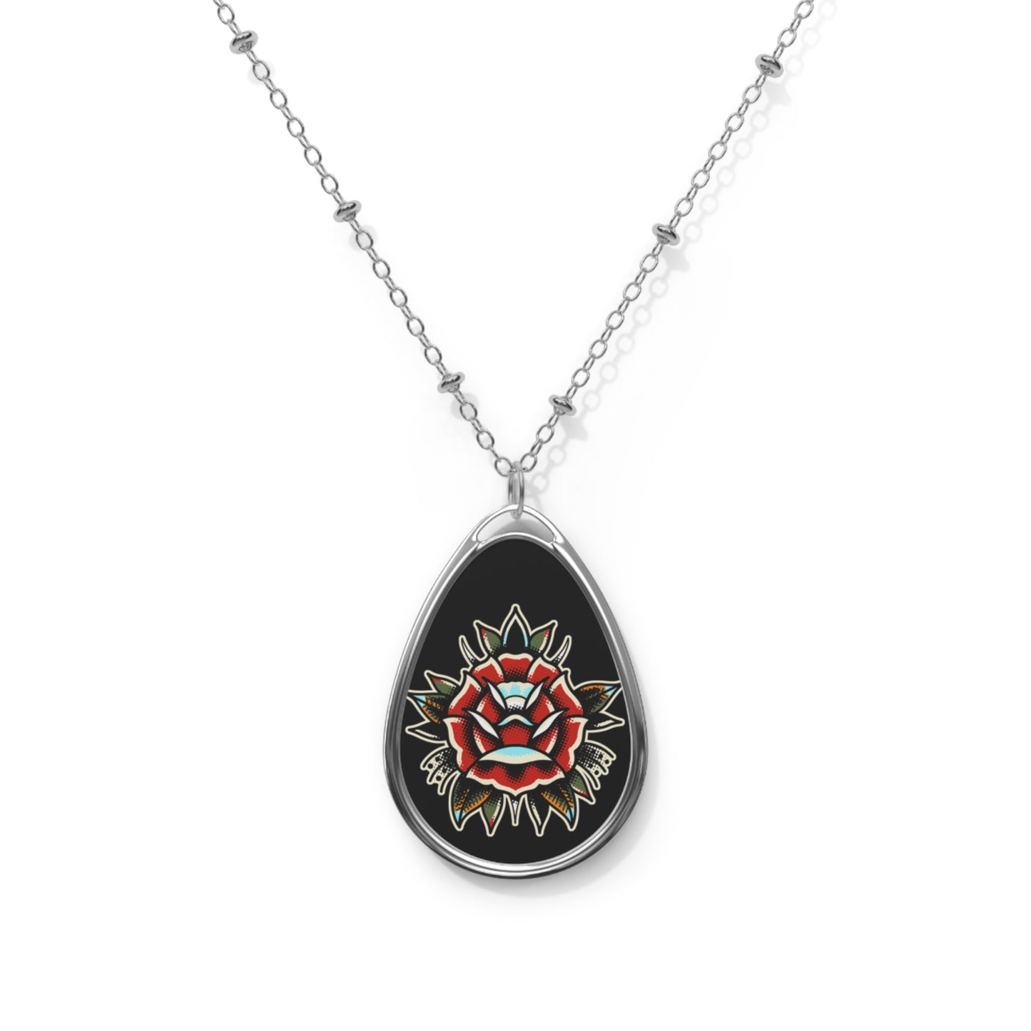 Traditional Rose Pendant Necklace