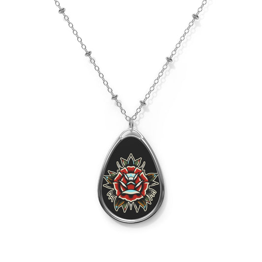 Traditional Rose Pendant Necklace