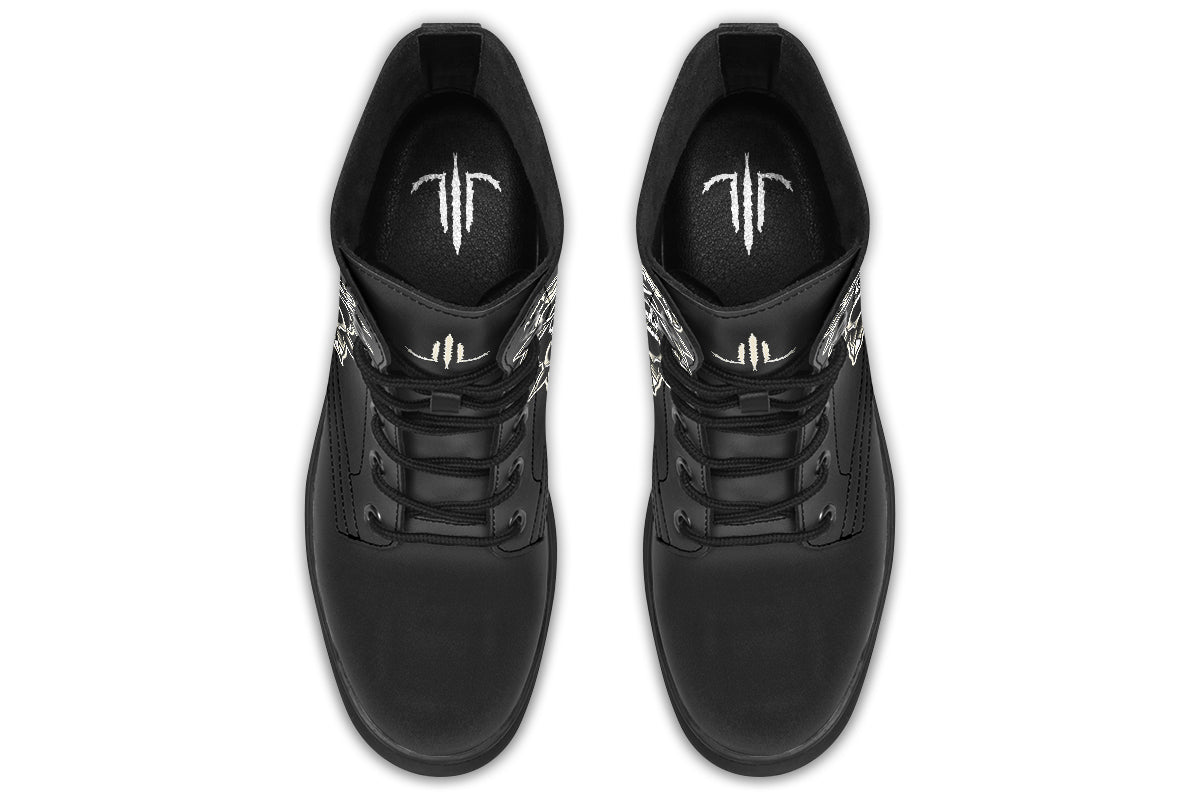 Black Rose Scythe Skull Boots