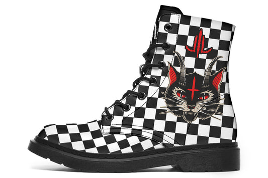 Cat Demon Checkered Boots