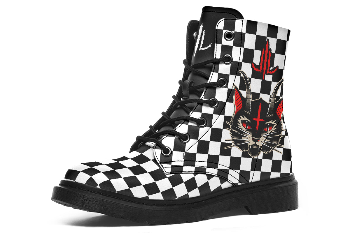 Cat Demon Checkered Boots