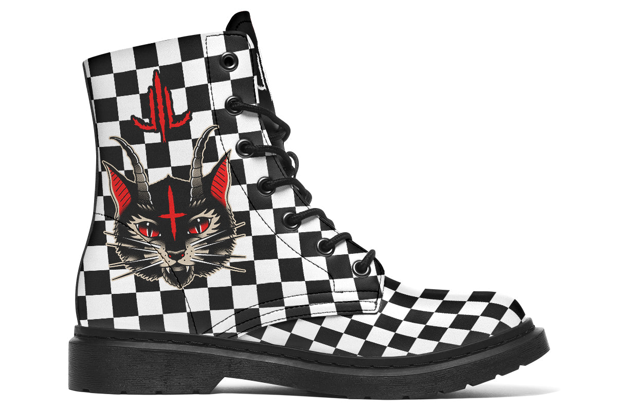 Cat Demon Checkered Boots