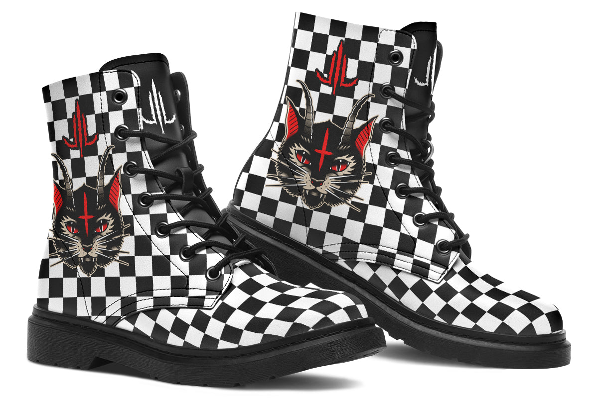 Cat Demon Checkered Boots