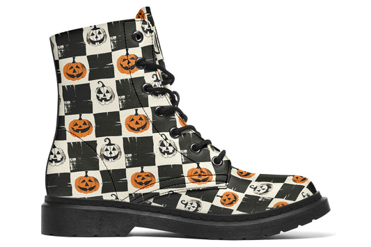 Checkered Pumpkins Boots