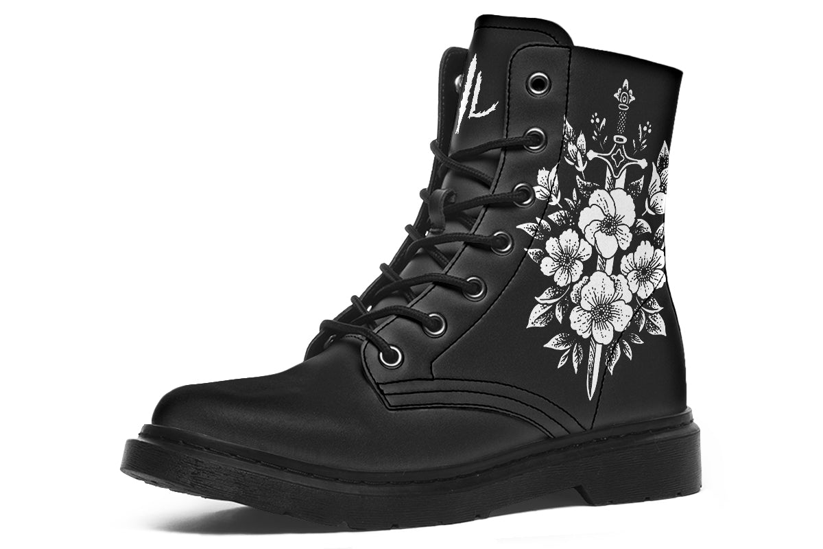 Minimalist Dagger Flowers Boots