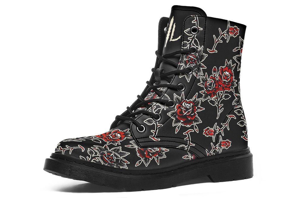 Rose Pattern Boots