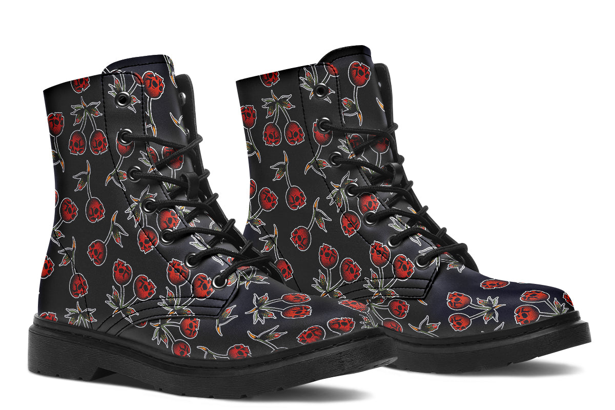 Skull Cherry Boots