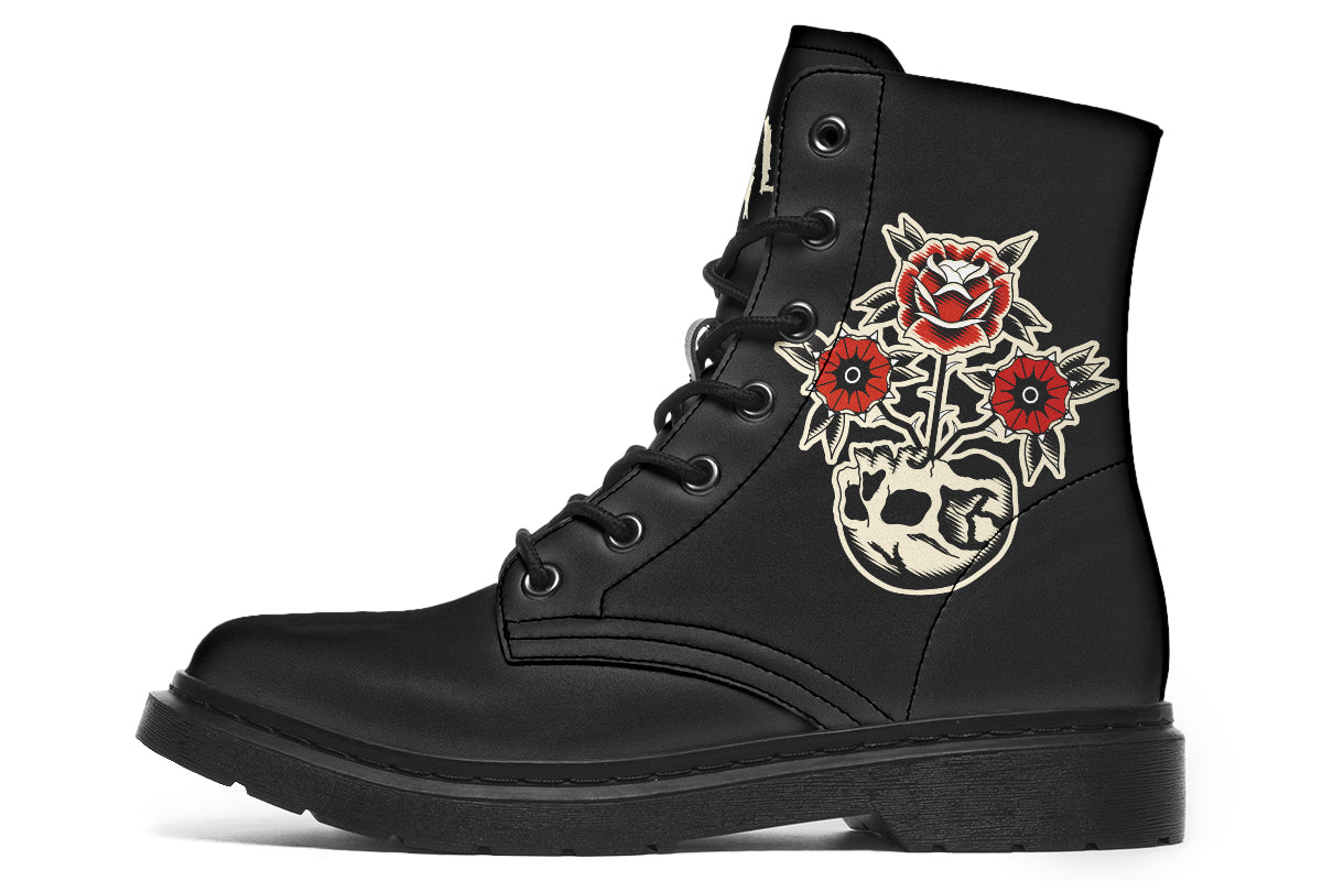 Skull Flowers Boots