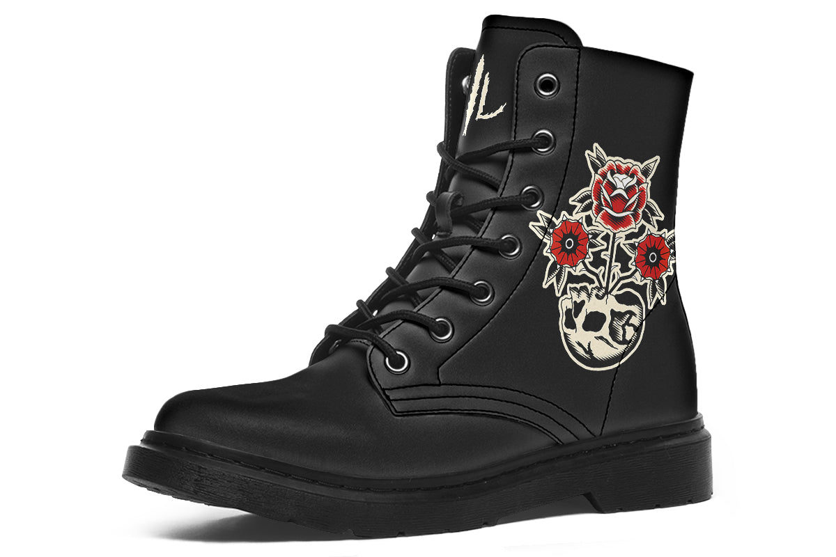 Skull Flowers Boots