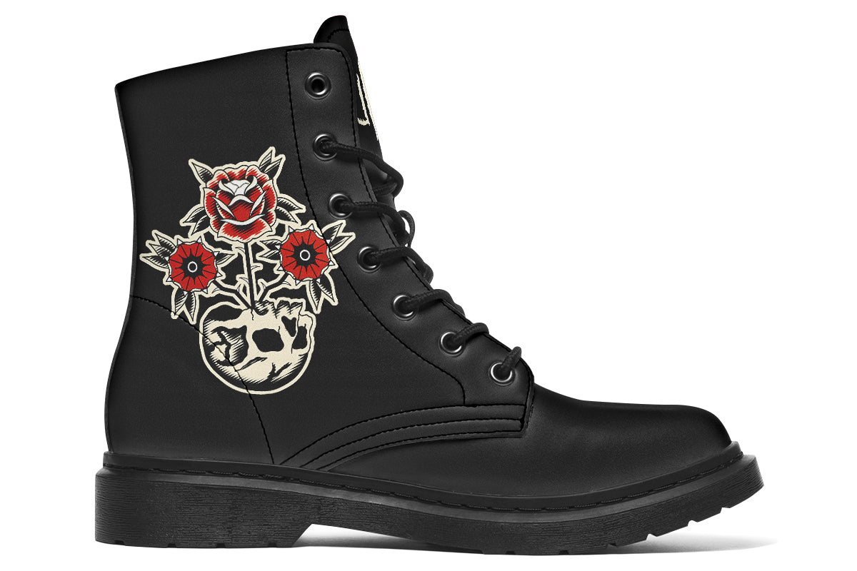 Skull Flowers Boots