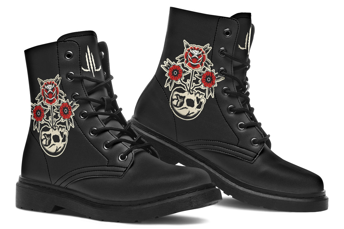 Skull Flowers Boots