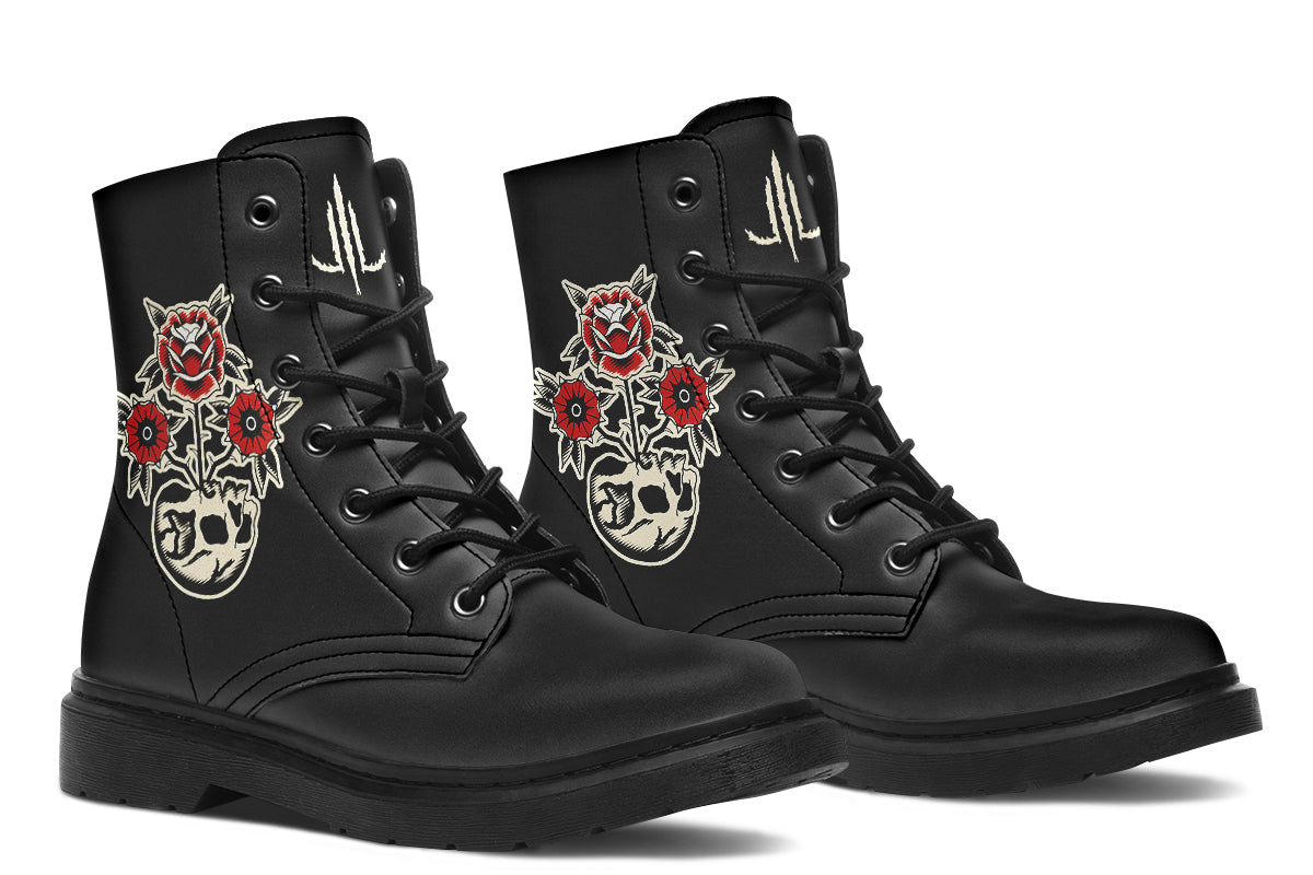 Skull Flowers Boots