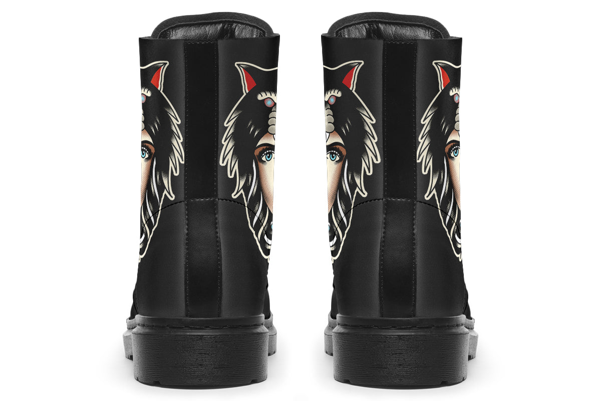 Wolf Cowl Girl Head Boots