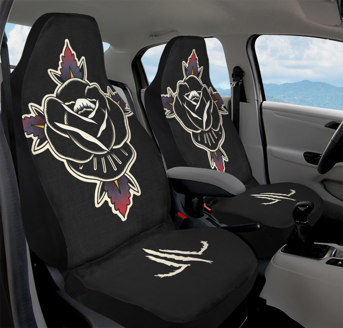 Black Rose Car Seat Cover - Last Light Apparel