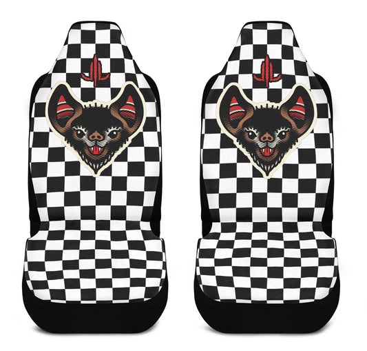 Checkered Bats V2 Car Seat Covers