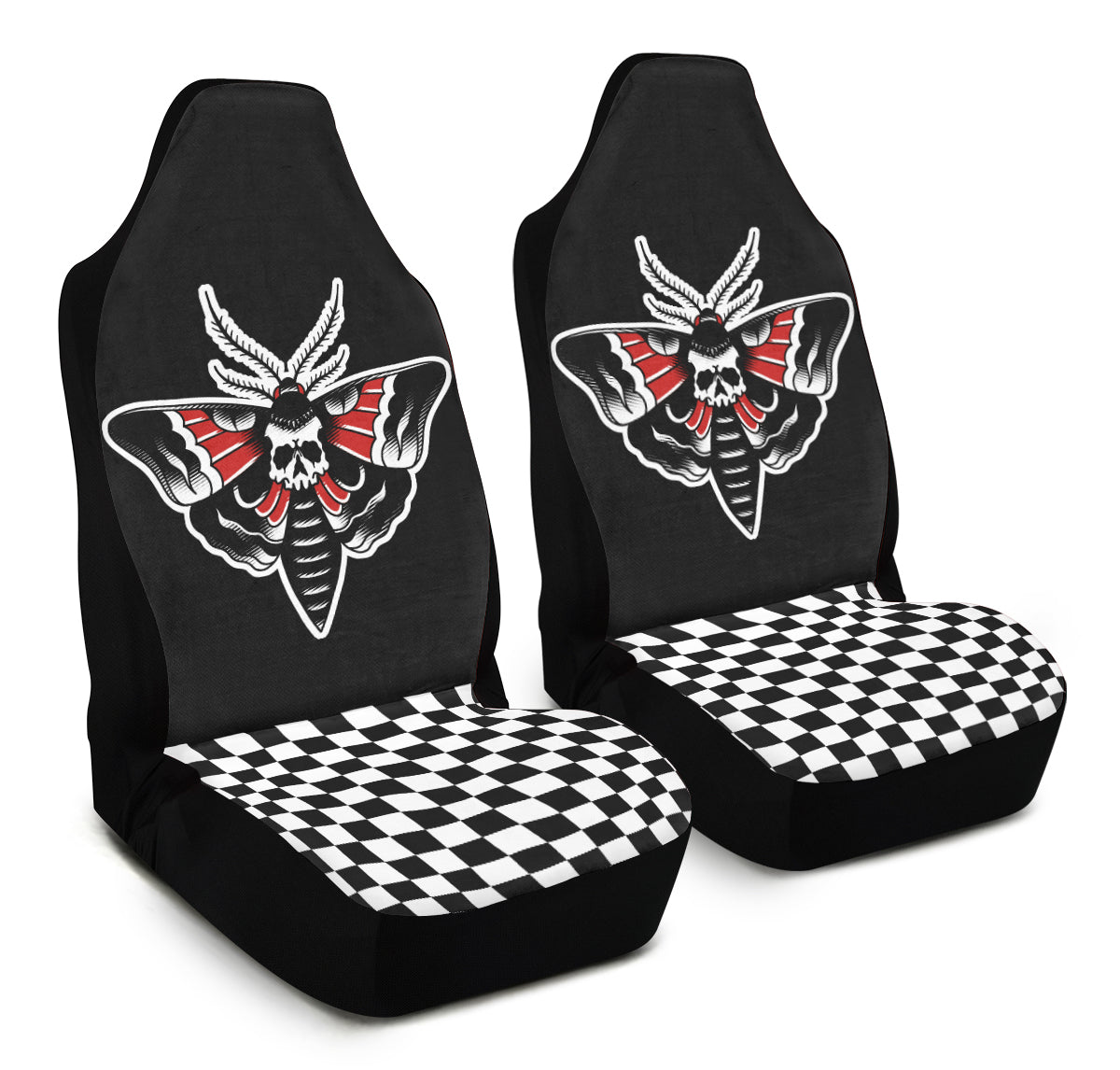 Checkered Death Moth Car Seat Covers