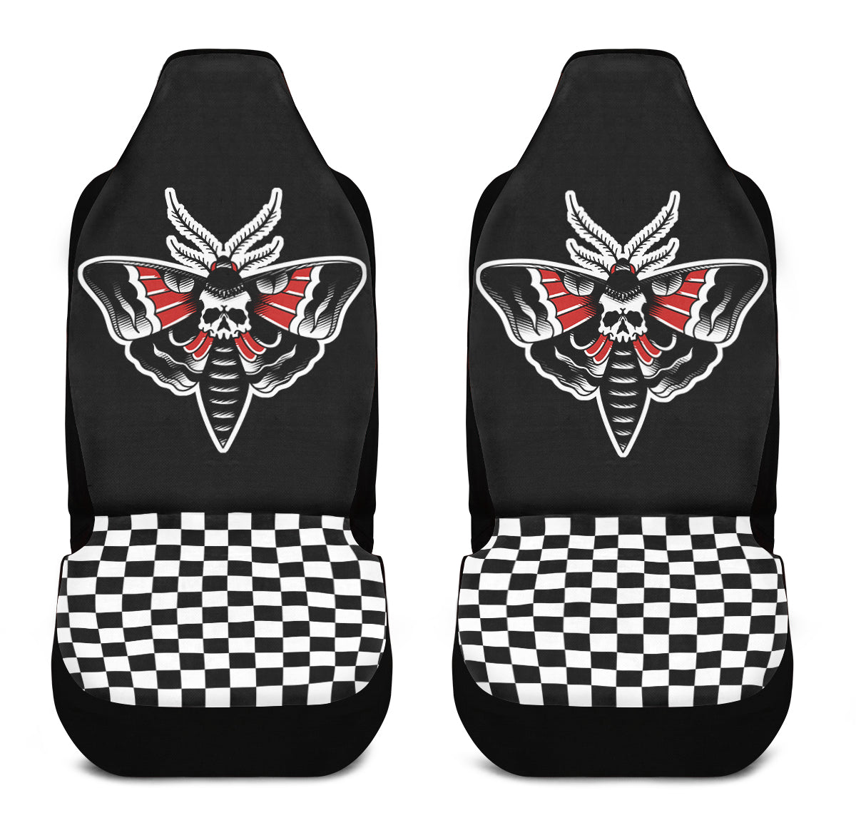 Checkered Death Moth Car Seat Covers