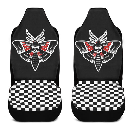 Checkered Death Moth Car Seat Covers