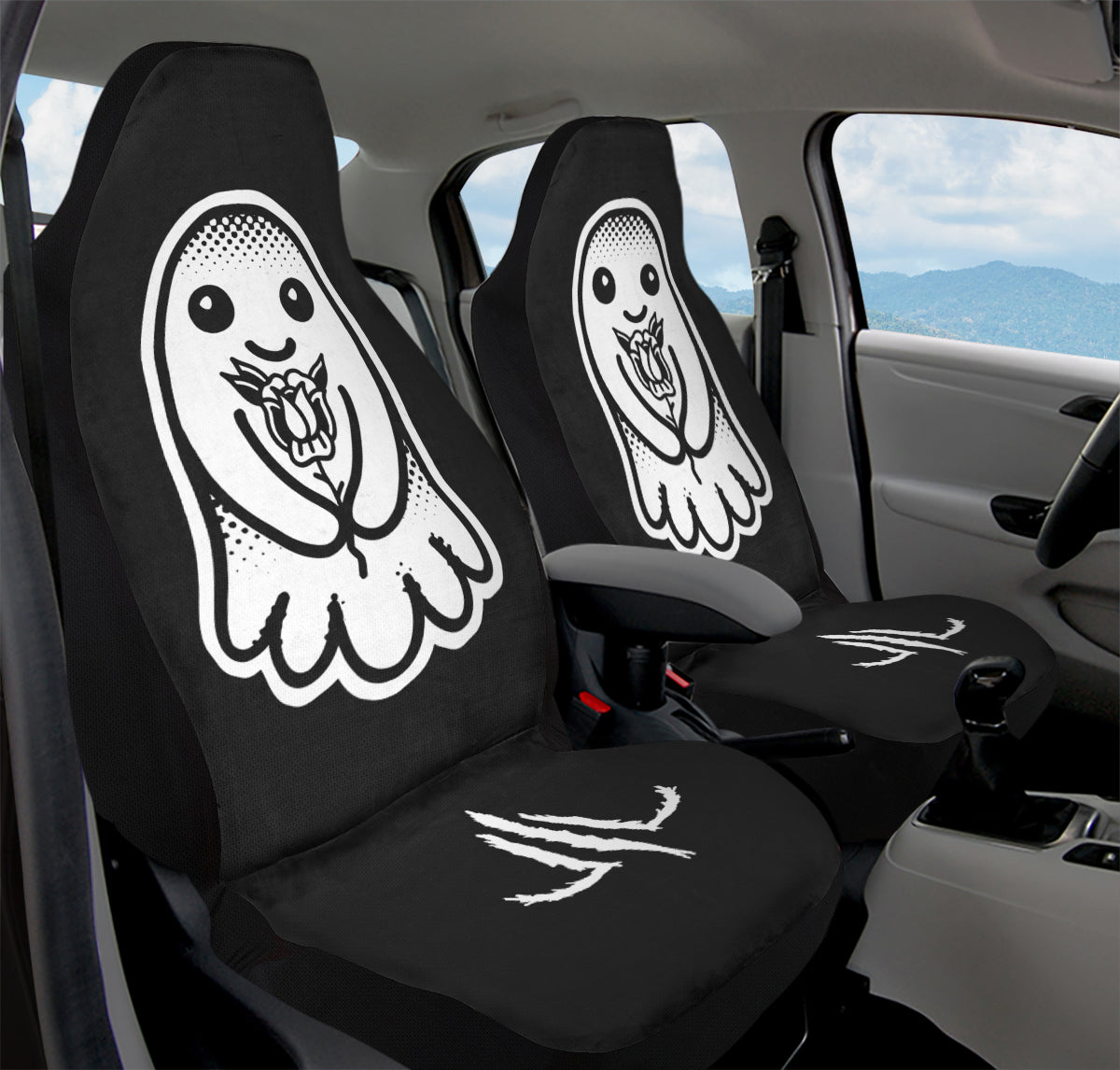 Flower Ghost Car Seat Covers