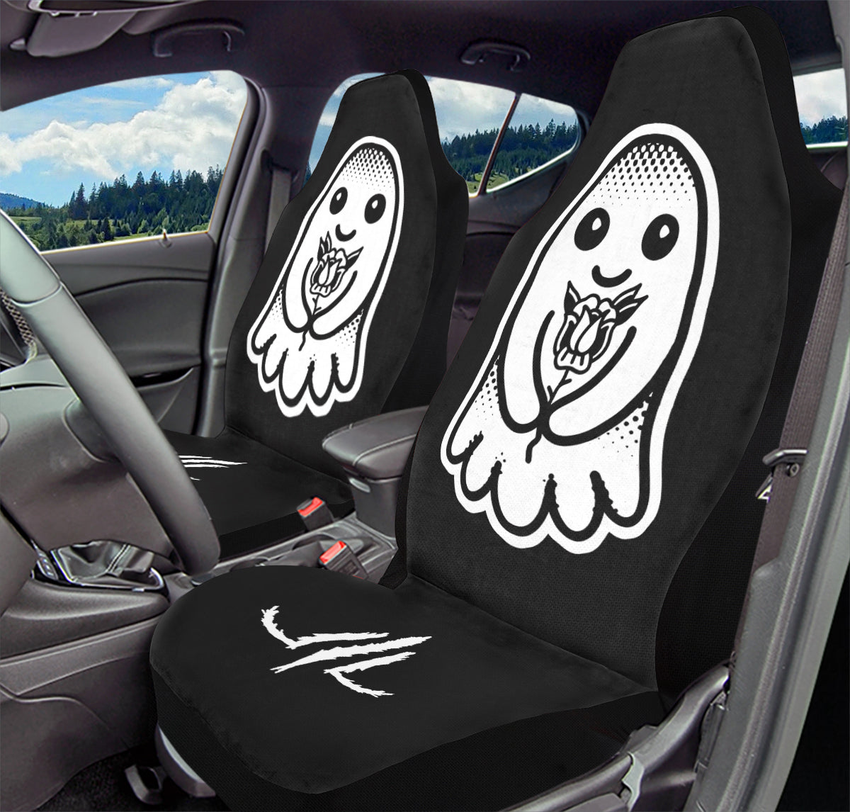 Flower Ghost Car Seat Covers