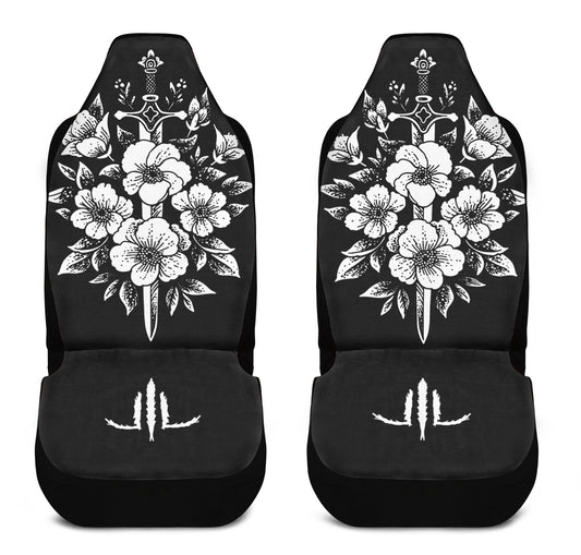 Minimalist Dagger Flowers Car Seat Cover