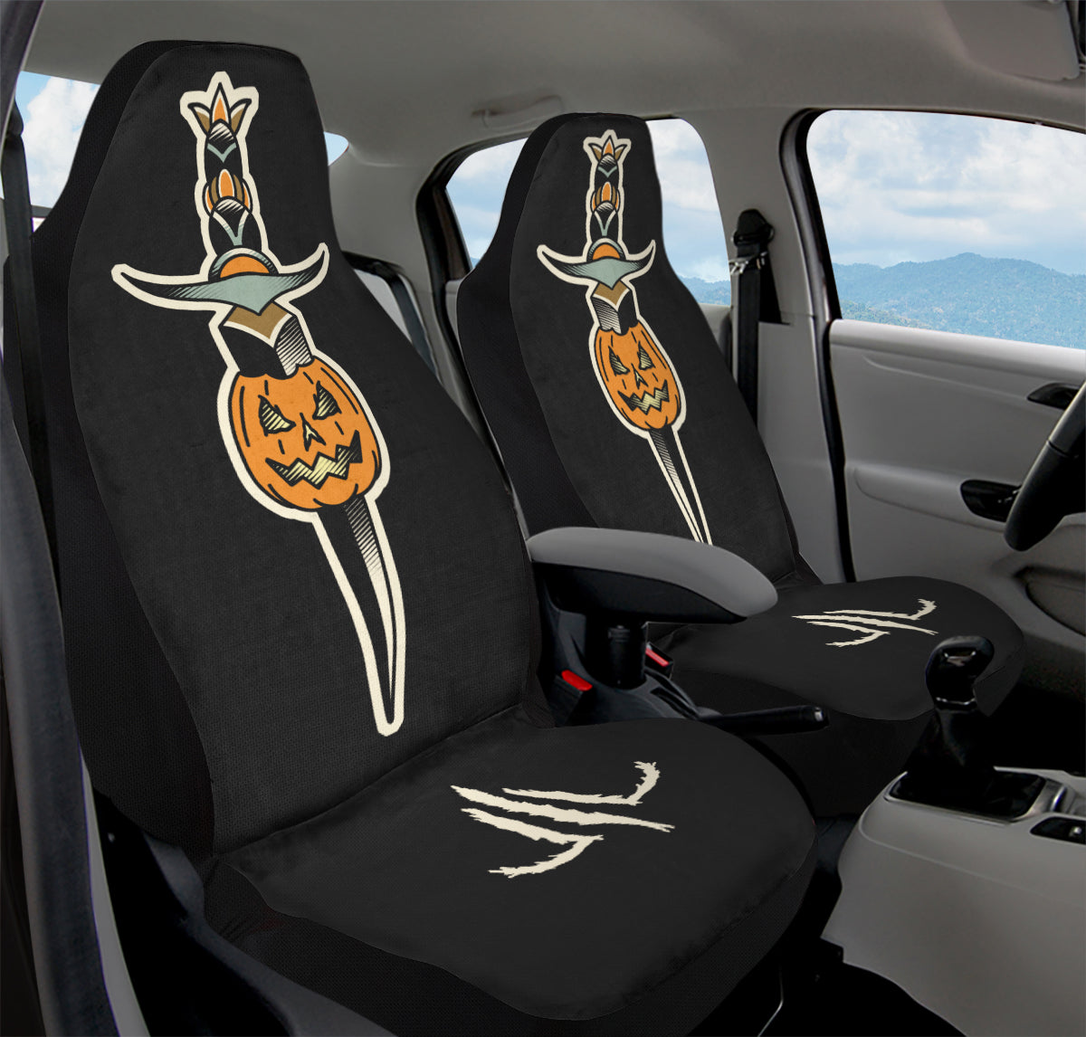 Pumpkin Dagger Car Seat Covers