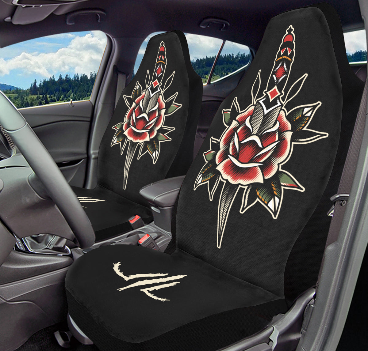 Rose Dagger Car Seat Covers