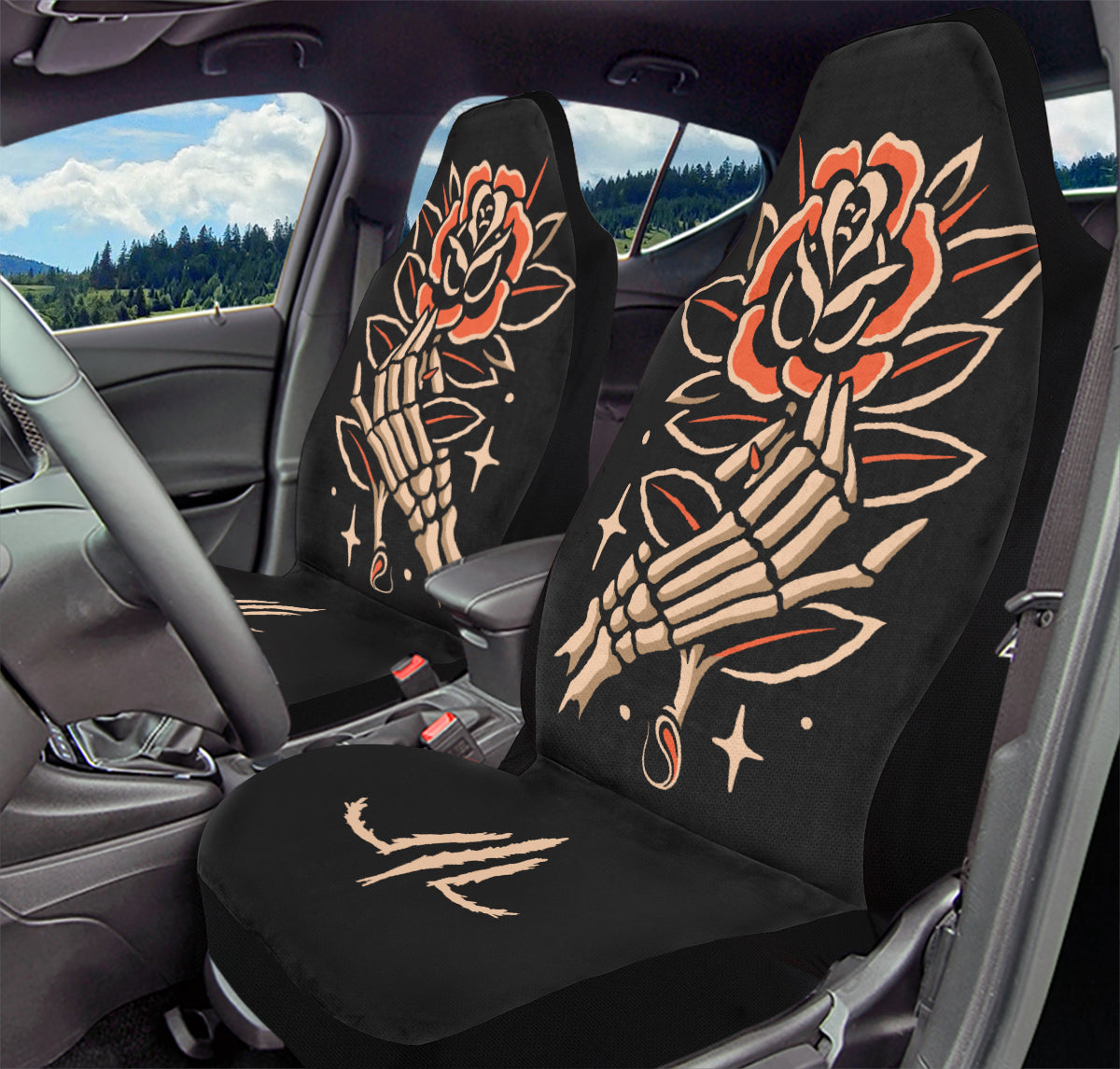 Skeleton Hands Car Seat Covers