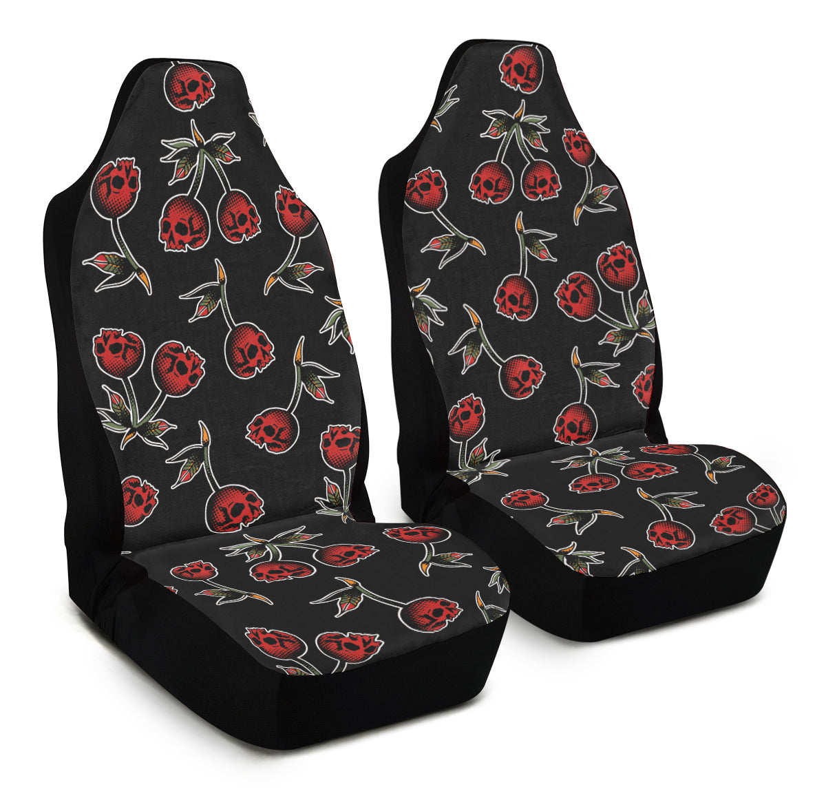 Skull Cherry Pattern Car Seat Covers