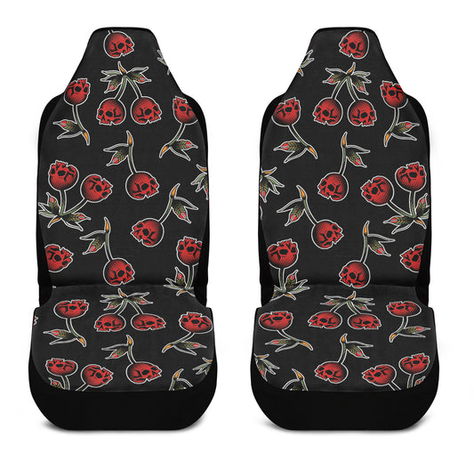 Skull Cherry Pattern Car Seat Covers