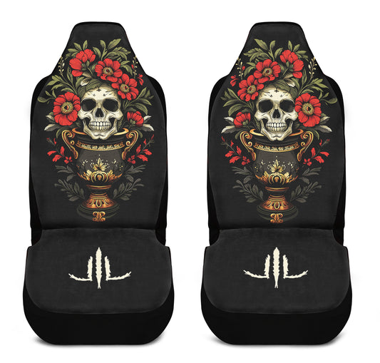 Skull Vase Car Seat Covers
