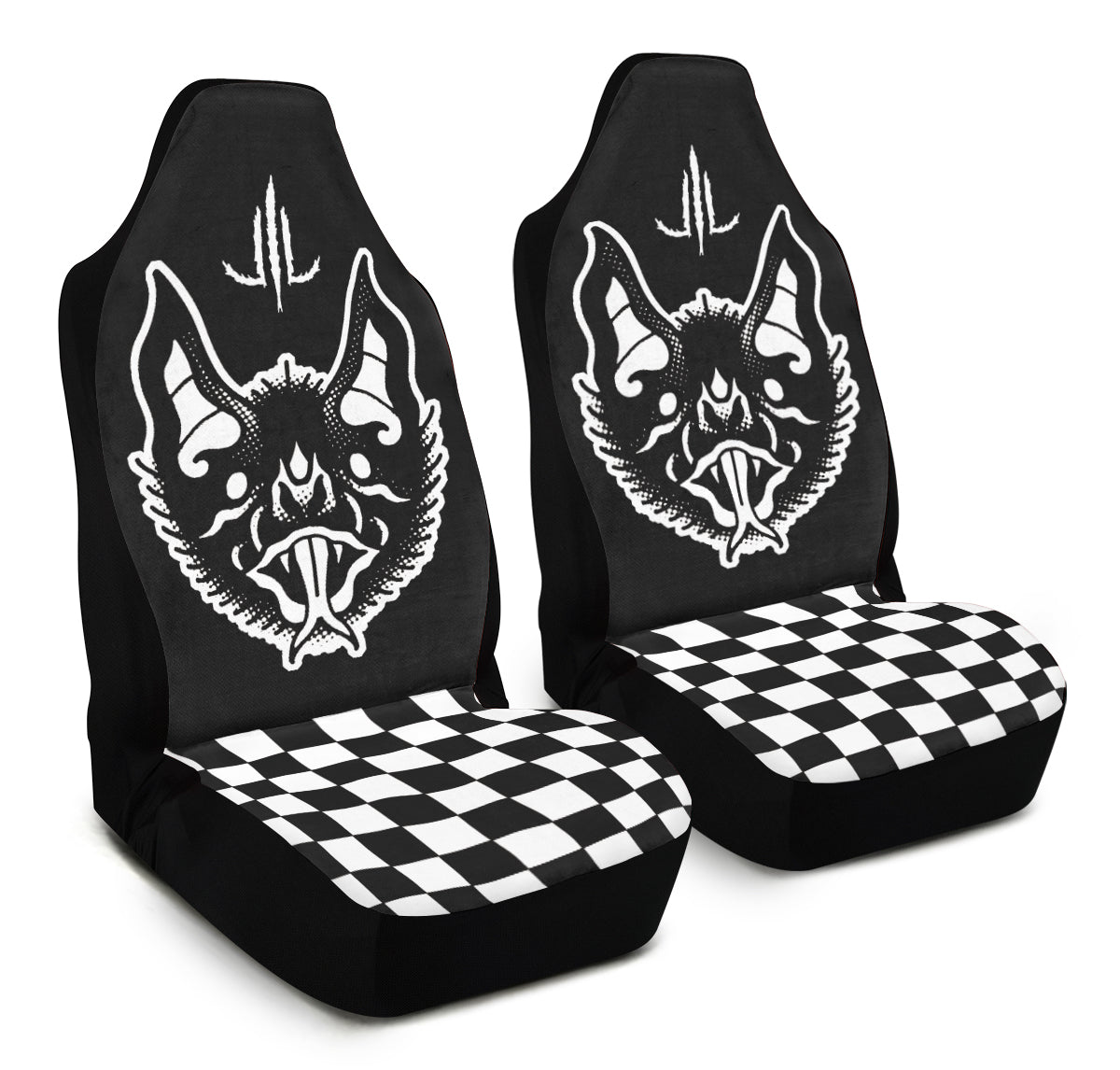 Traditional Checkered Bats Car Seat Covers