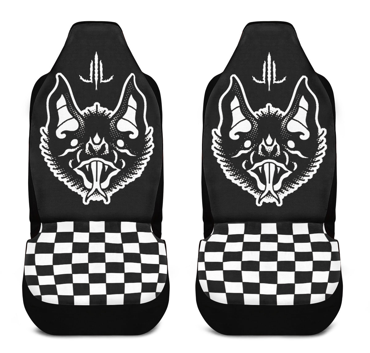 Traditional Checkered Bats Car Seat Covers