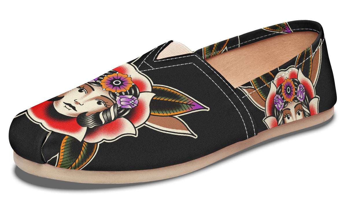 Blooming Girl Head Casual Shoes