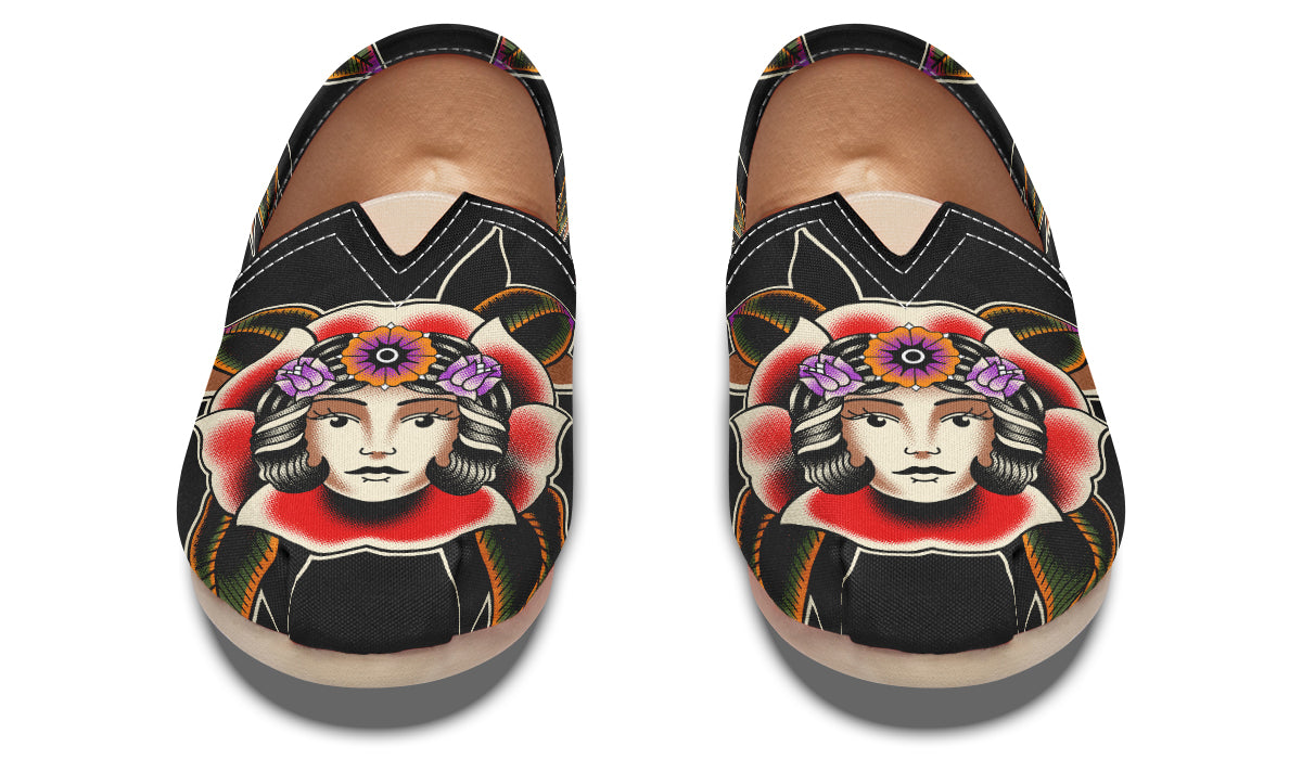 Blooming Girl Head Casual Shoes