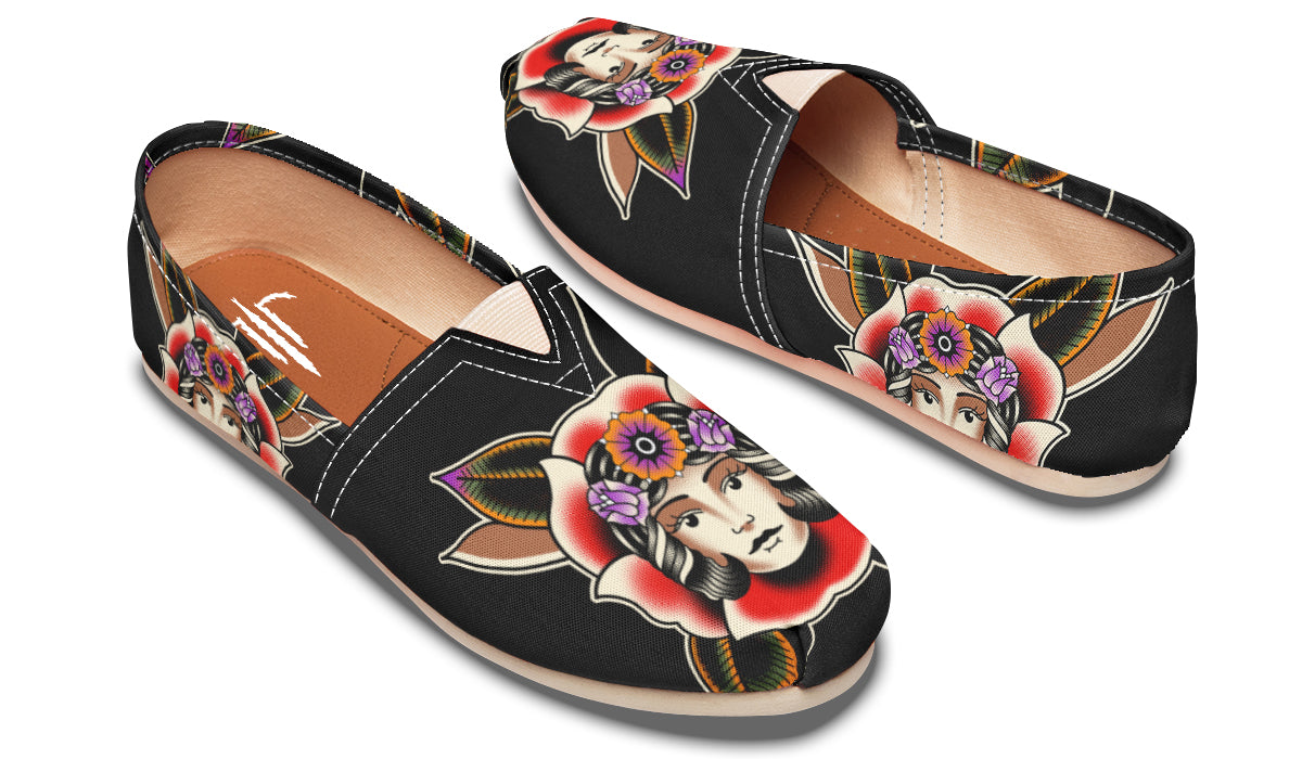 Blooming Girl Head Casual Shoes