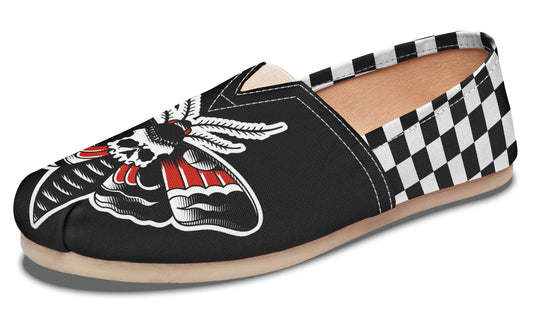 Checkered Deathmoth Casual Shoes
