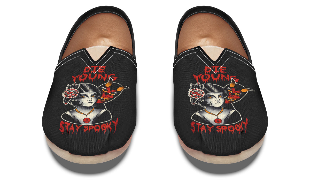 Die Young Stay Spooky Casual Shoes