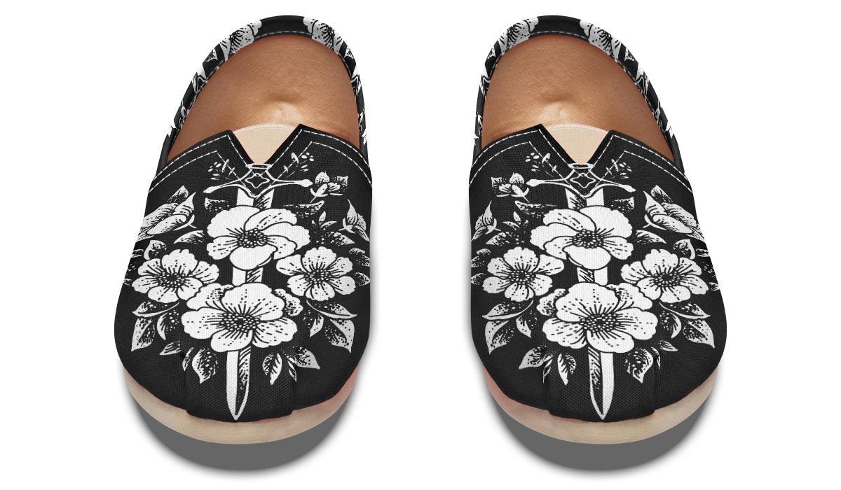 Minimalist Dagger Flowers Casual Shoes