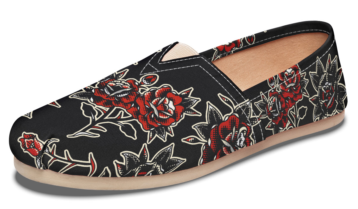 Rose Pattern Casual Shoes