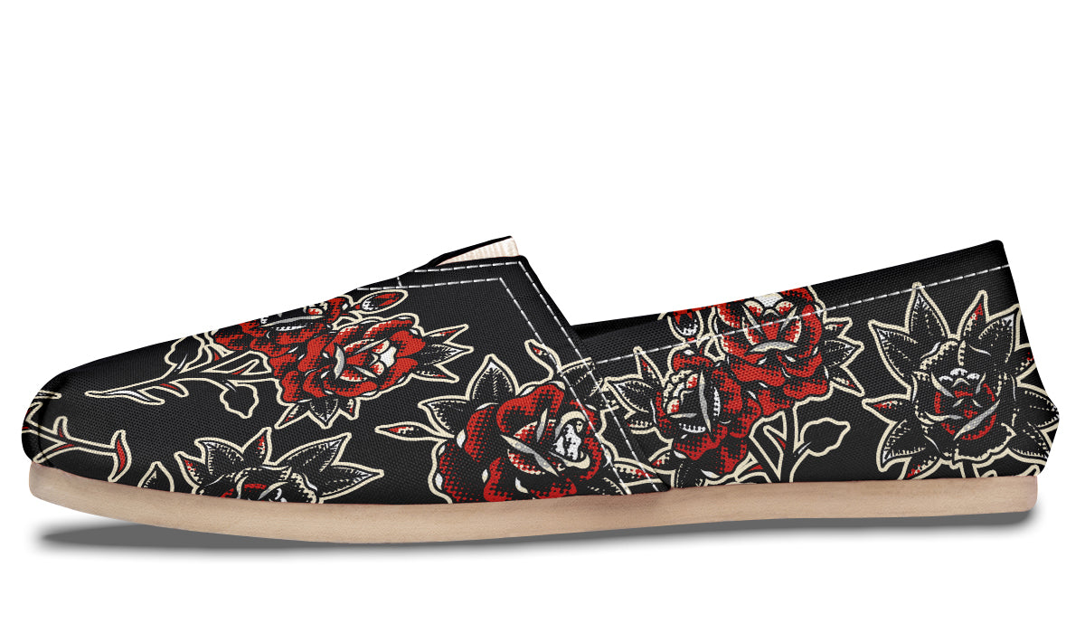 Rose Pattern Casual Shoes