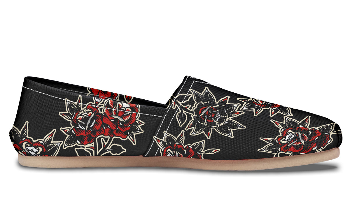 Rose Pattern Casual Shoes