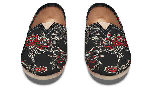 Rose Pattern Casual Shoes