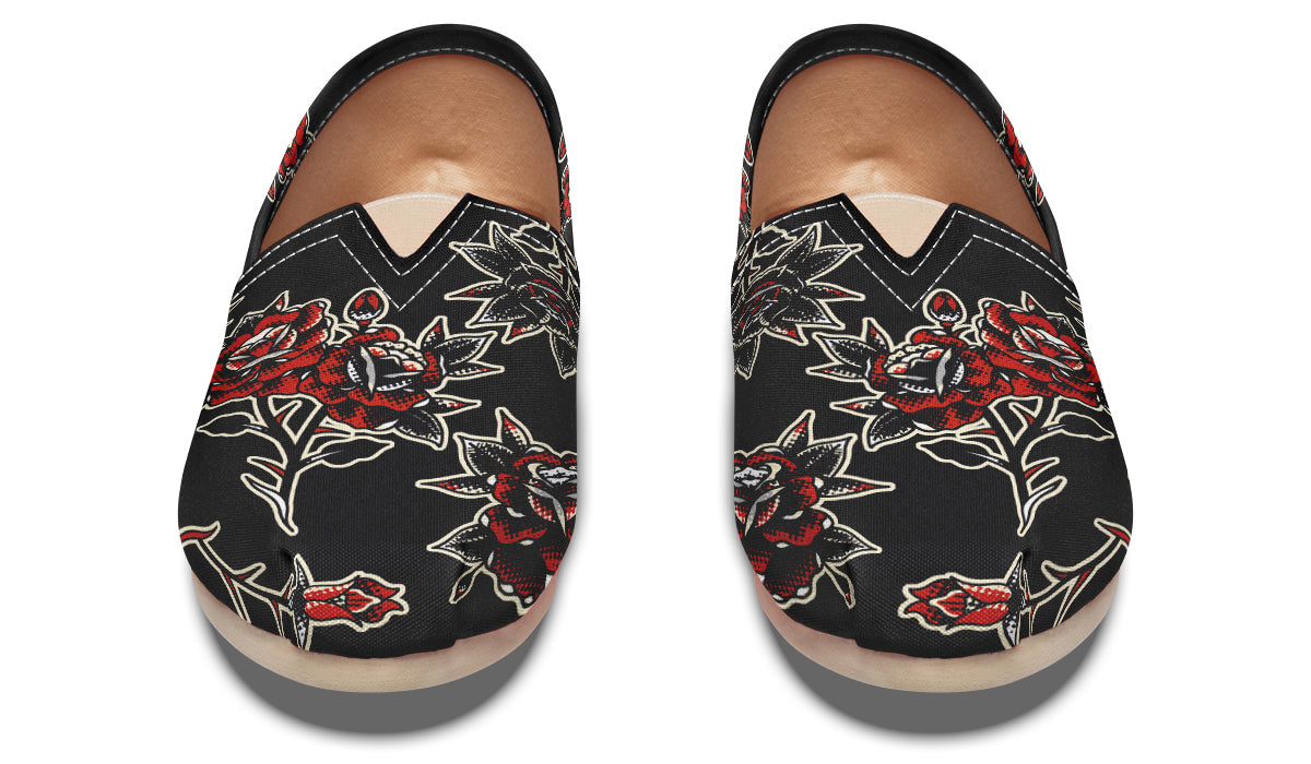 Rose Pattern Casual Shoes