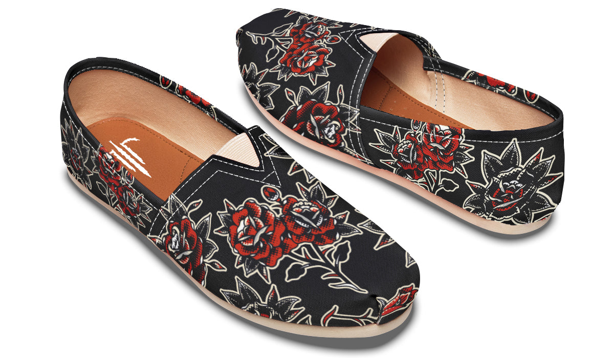 Rose Pattern Casual Shoes