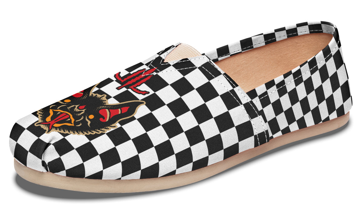 Vampire Bat Checkered Casual Shoes