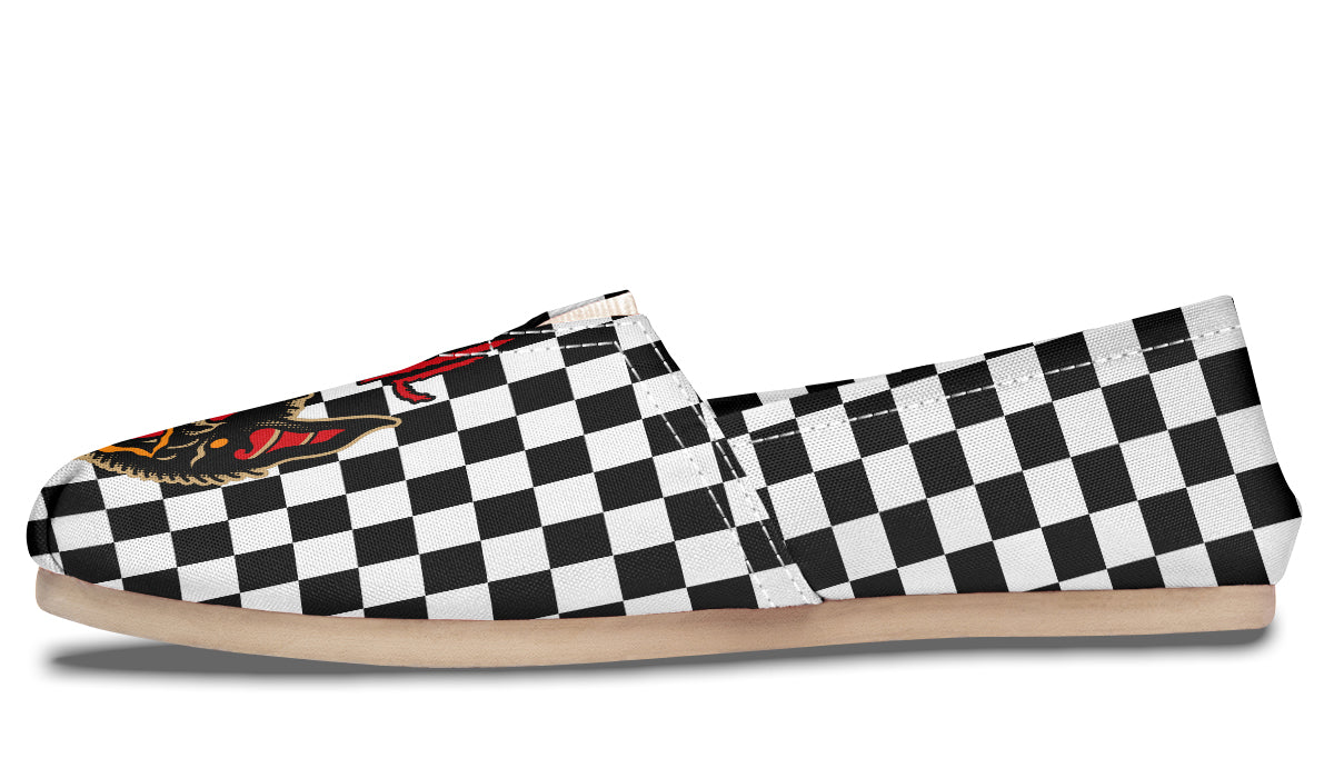 Vampire Bat Checkered Casual Shoes