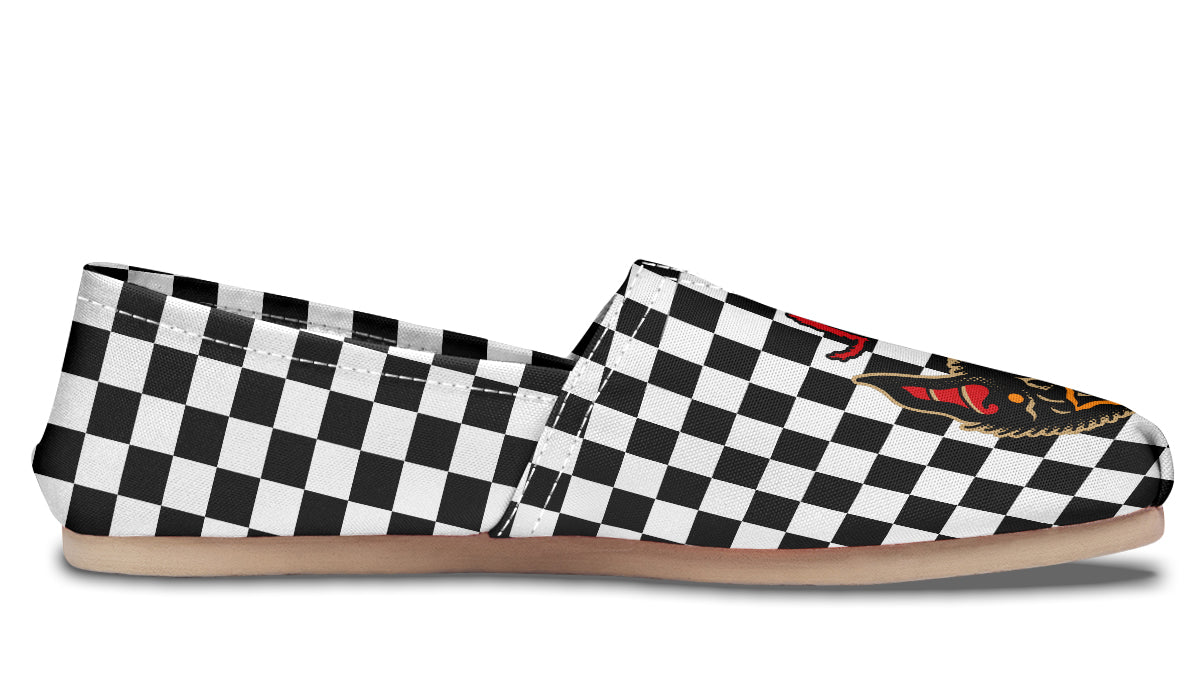 Vampire Bat Checkered Casual Shoes